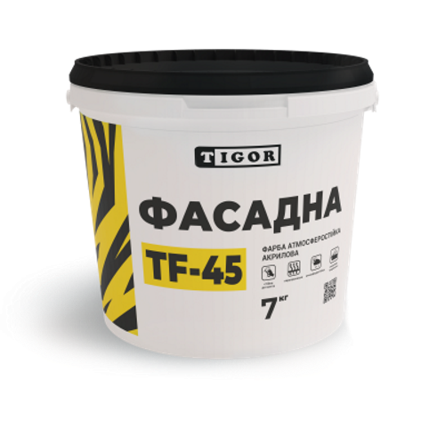 Фарба TF-45 Фасадна TIGOR (7 кг), біла